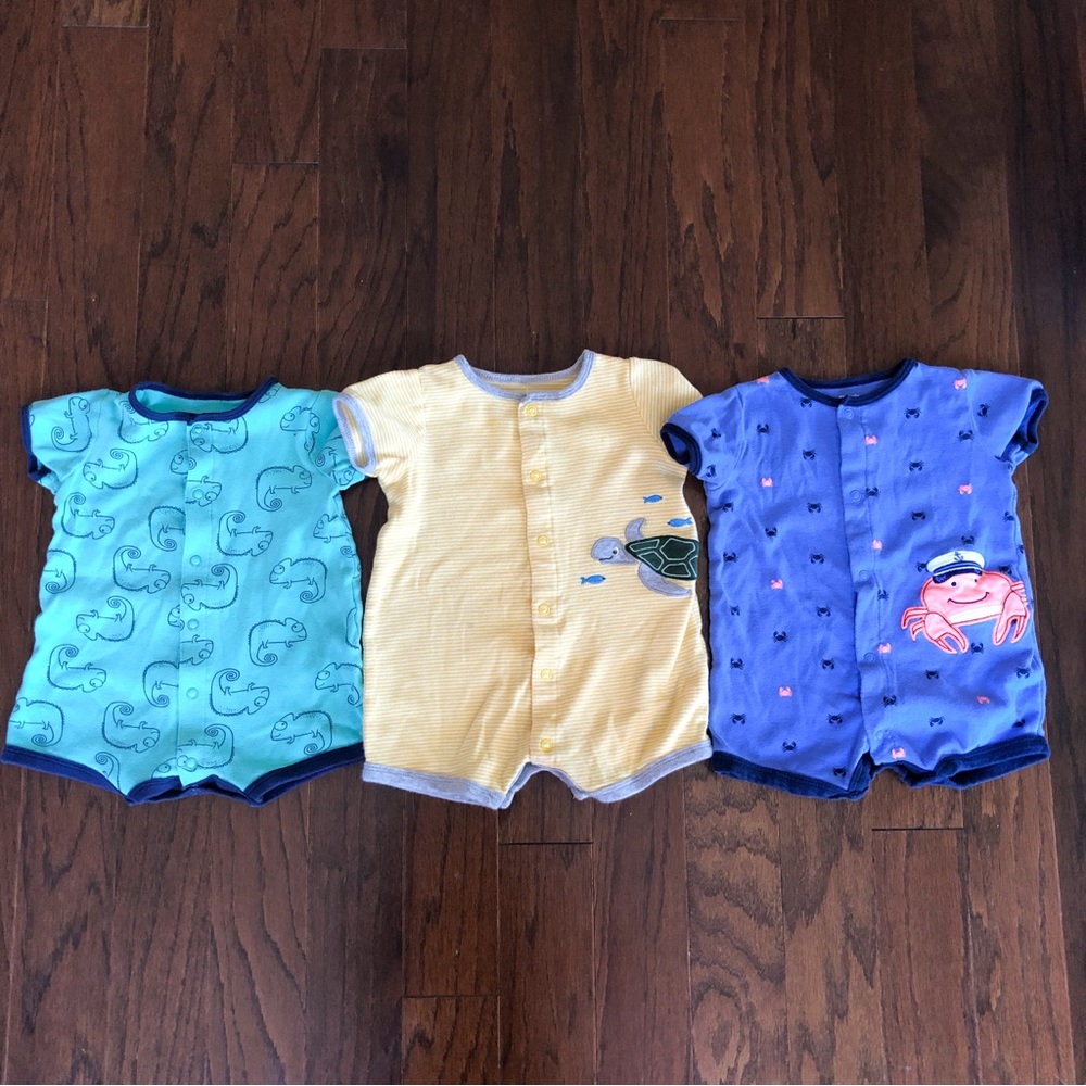 3/$15 Carter’s 6 month snap front rompers